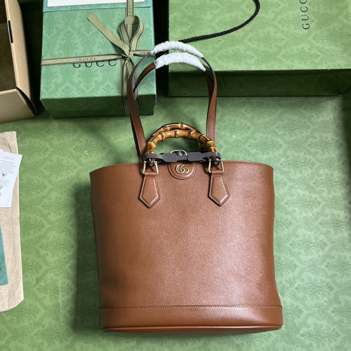 Gucci Womens Bags Shoulder Handbags Luxury Brand Gucci Diana medium tote bag in cuir leather  