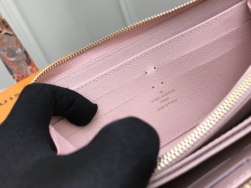 Louis Vuitton Mens Womens Wallets Purse Luxury Brand Designer Zippy Wallet Rose Ballerine Pink Damier Azur coated canvas with Original Box N63503