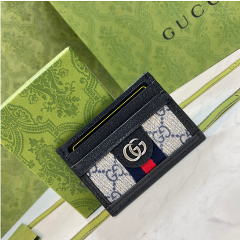 Gucci Mens Womens Wallets Bags Coin Purse Card Holder Luxury Brand GG Ophidia GG card case with Original Box ‎523159 96IWG 8745