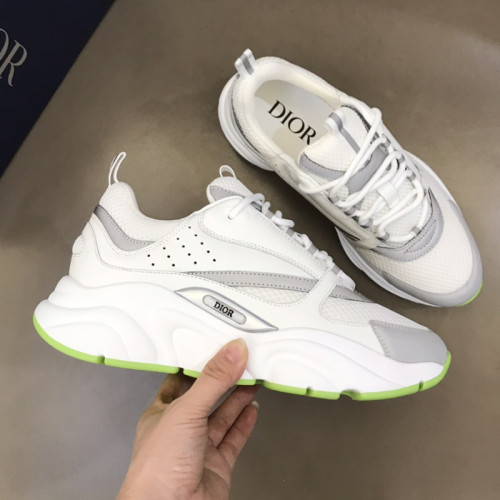 Dior Womens Shoes Sneakers Luxury Brand Breathable Design B22 SNEAKER White Technical Mesh and Smooth Calfskin with Original Box 3SN231YKA_H000