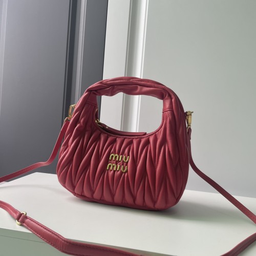 MiuMiu Womens Fashion Handbags Matelassé Shoulder Bag Leather Luxury Brand Miu Miu Wander Matelasse Nappa Leather Hobo Bag  