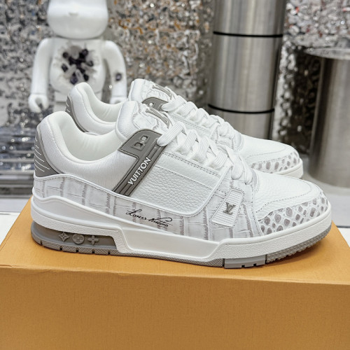 Louis Vuitton Mens Shoes Fashion Sneakers Design Luxury Brand LV TRAINER SNEAKER 1ABLVV Mix of materials with Original Box 1ABLUR  