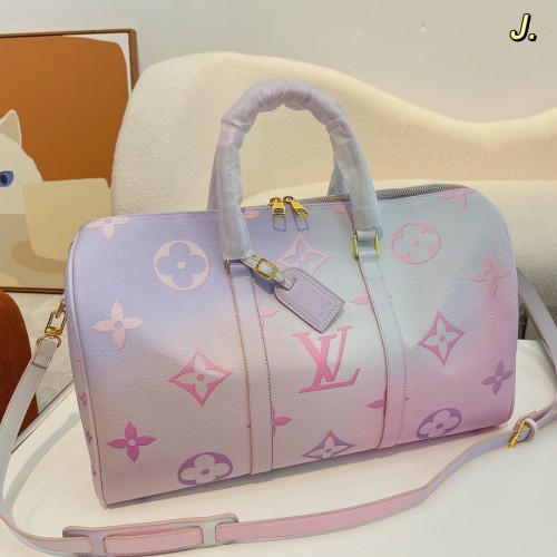 Louis Vuitton Womens and Mens Unisex Bags Luxury Brand LV Keepall Bandoulière 45 Fashion Design Travel Bag