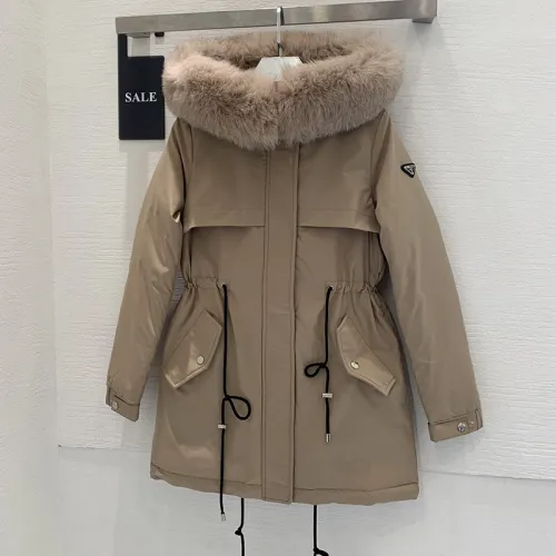 Prada Design Womens Cardamine Winter Windprood Down Jackets Keep Warm 90% White Duck Down