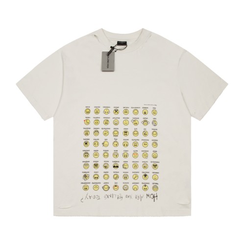 Balenciaga Luxury Brand Women Mens Short Sleeve T-Shirt WOMEN'S HOW ARE YOU FEELING TODAY T-SHIRT OVERSIZED IN WHITE 787349TRVH79109   