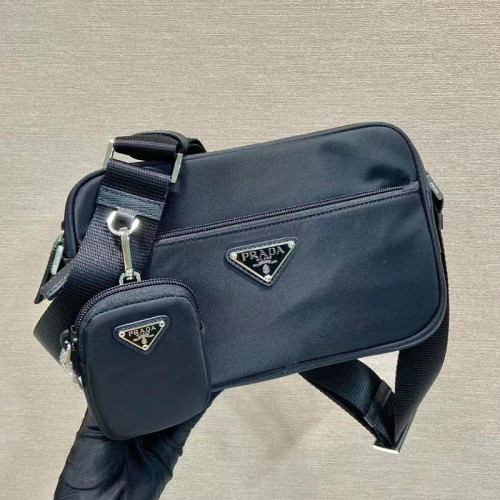 Prada Mens Womens Bags Shoulder Bag Luxury Brand Black Re-Nylon shoulder bag with Original Box 1BC167_RV44_F0002_V_B1M