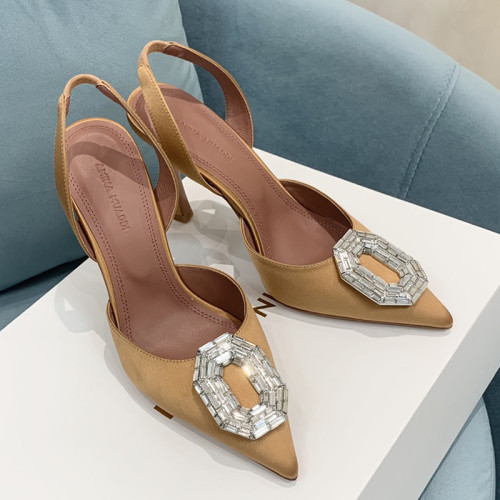 Amina Muaddi Womens Shoes Sandals Slippers Luxury Brand Fashion Pumps for Women with Original Box 9cm Heel
