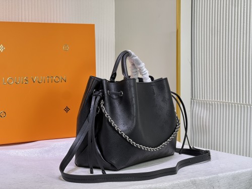Louis Vuitton Womens Shoulder Bags Handbags Luxury Brand BELLA TOTE M59200 Black Mahina perforated calfskin Fashion Design