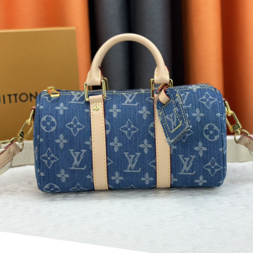 Louis Vuitton Womens and Mens Unisex Bags Luxury Brand LV Keepall Bandoulière 25 Fashion Design Travel Bag
