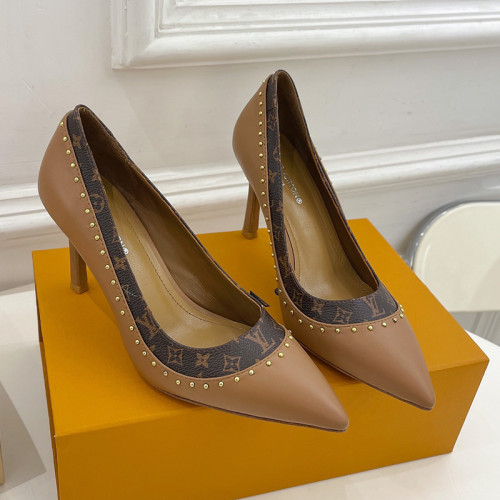 Louis Vuitton Womens Shoes Pumps Sandals Leather Design Luxury Brand CHERIE PUMP with Original Box 8cm Heel