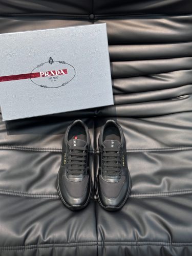 Prada Mens Shoes Casual Luxury Brand Breathable Sneakers with Original Box Downtown leather sneakers 2EE364_3LKG_F098Z with Original Box Whatsapp 