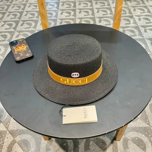 Gucci Womens Cap Bucket Hat Straw Hat Luxury Brand with Original Box  