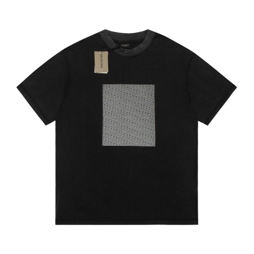 Balenciaga Luxury Brand Women Mens Short Sleeve T-Shirt TEXT BLOCK INSIDE-OUT T-SHIRT OVERSIZED IN BLACK/WHITE   