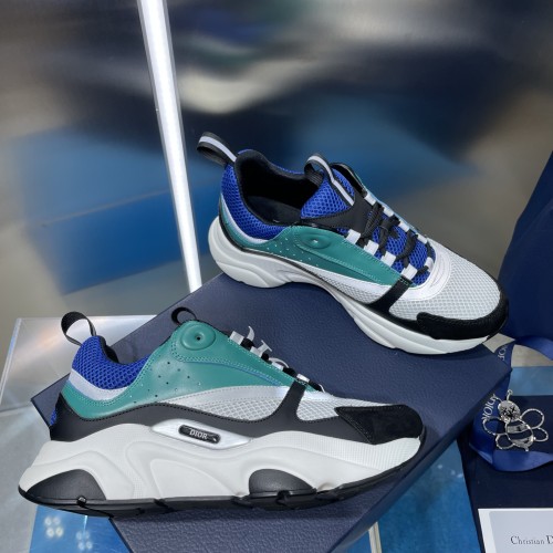 Dior Mens Shoes Sneakers Luxury Brand Breathable Design B22 SNEAKER Mesh with Smooth Calfskin with Original Box 3SN231YXX_H861