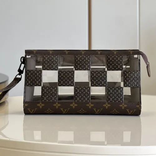 Louis Vuitton Mens Bags Clutch Wallets Luxury Brand Fashion Type Standing Pouch M81588 with Original Box