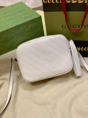 Gucci Womens Bags Shoulder Bags Luxury Brand Gucci Blondie small shoulder bag in white leather  