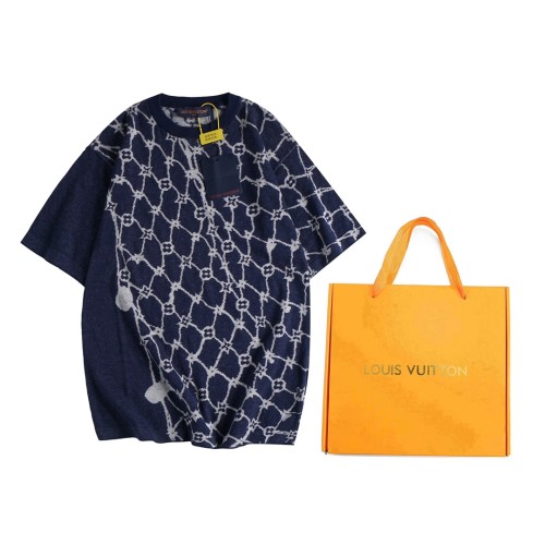 Louis Vuitton Luxury Brand Men Womens Short Sleeve T-Shirt Cotton Short-Sleeved Crewneck 1AFQQR   