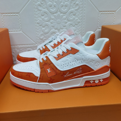 Louis Vuitton Mens Shoes Fashion Sneakers Design Luxury Brand LV TRAINER SNEAKER Mix of materials with Original Box 1A9JI9