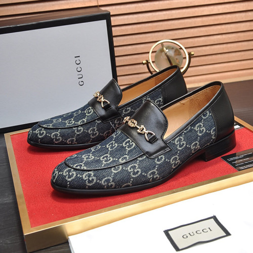 Gucci Mens Shoes Leather Design Luxury Brand Business Dress Shoes for Men with Original Box