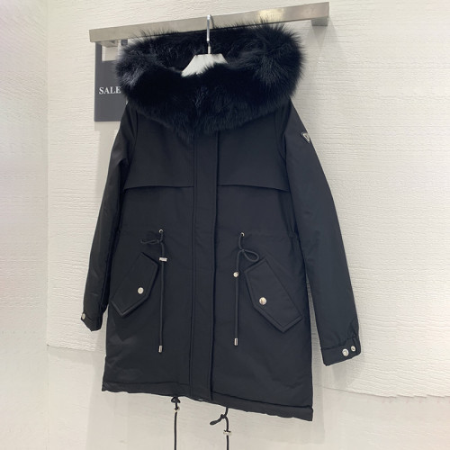 Prada Design Womens Cardamine Winter Windprood Down Jackets Keep Warm 90% White Duck Down