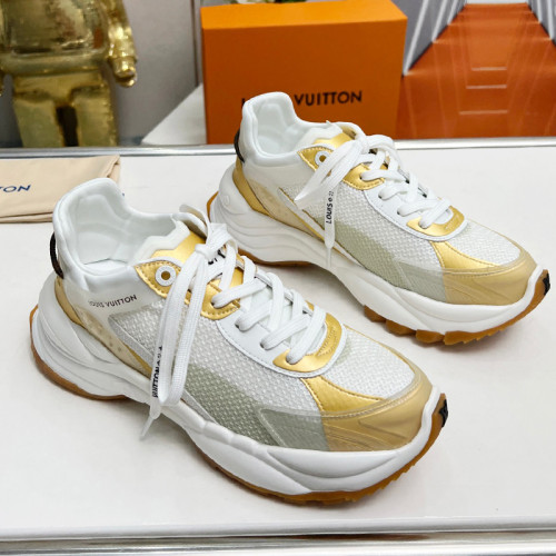 Louis Vuitton Womens Shoes Sneakers Lace-Up Luxury Brand Fashion LV Run 55 Sneaker with Original Box 1ACGOQ  
