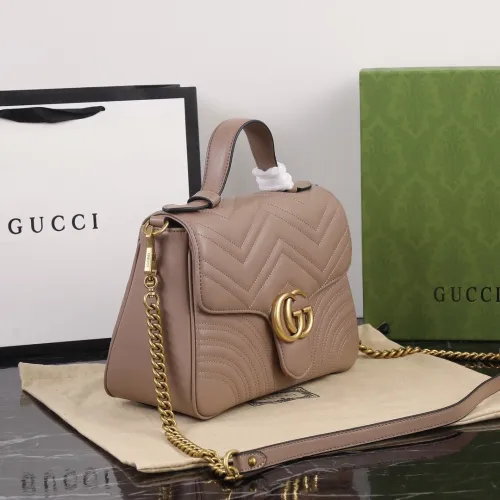 Gucci Womens Bags Shoulder Messenger Bag Luxury Brand Gucci Leather GG Marmont Small Top Handle Bag with Original Box 498110 DTDIT 1000