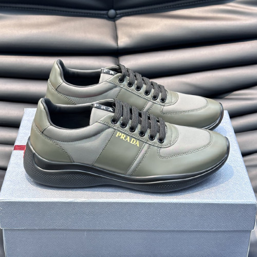 Prada Mens Shoes Casual Luxury Brand Breathable Sneakers with Original Box Downtown leather sneakers 2EE364_3LKG_F098Z with Original Box Whatsapp 