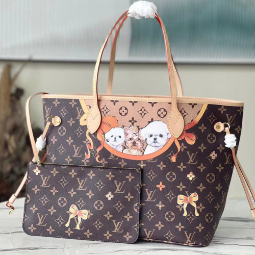 Louis Vuitton Womens Bags Handbags Luxury Brand Fashion Type NEVERFULL MM M21352 Silver Coated canvas