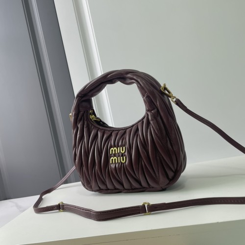 MiuMiu Womens Fashion Handbags Matelassé Shoulder Bag Leather Luxury Brand Miu Miu Wander Matelasse Nappa Leather Hobo Bag  