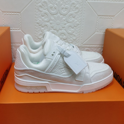 Louis Vuitton Mens Shoes Fashion Sneakers Design Luxury Brand LV TRAINER SNEAKER Mix of materials with Original Box 1A9JI9
