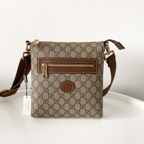 Gucci Mens Messenger Shoulder Bags Luxury Brand Fashion Bags GG Black Messenger Bag 523599  