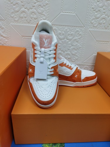 Louis Vuitton Mens Shoes Fashion Sneakers Design Luxury Brand LV TRAINER SNEAKER Mix of materials with Original Box 1A9JI9