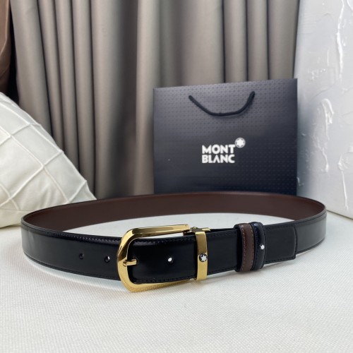 Montblanc Mens Leather Belts Luxury Brand Design Fashion Type with Original Box