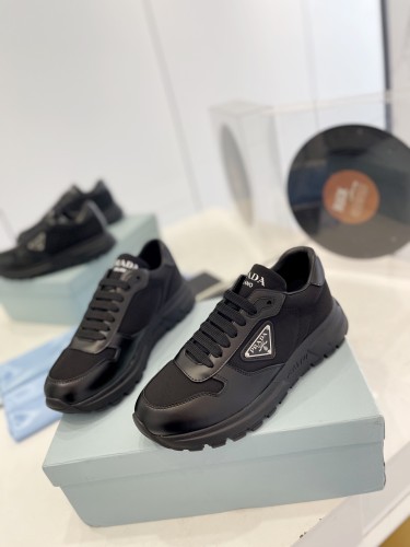 Prada Mens Shoes Casual Luxury Brand Breathable Sneakers with Original Box Downtown leather sneakers 2EE364_3LKG_F098Z with Original Box Whatsapp 