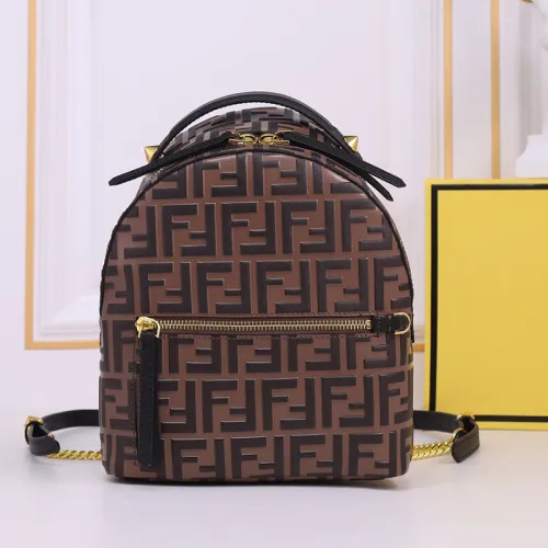 Fendi Womens Bags Shoulder Backpacks Luxury Brand Fendi Zaino Mini Fashion Backpacks for Women with Original Box