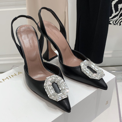 Amina Muaddi Womens Shoes Sandals Slippers Luxury Brand Fashion Pumps for Women with Original Box 9cm Heel