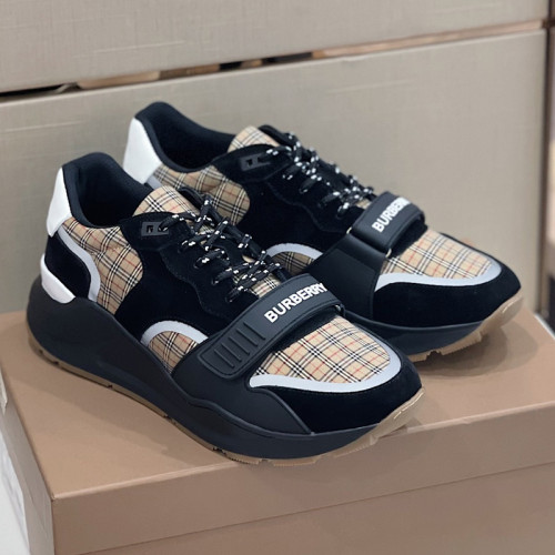 Burberry Men Shoes Fashion Sneakers Luxury Brand Vintage Cotton Sneaker with Original Box