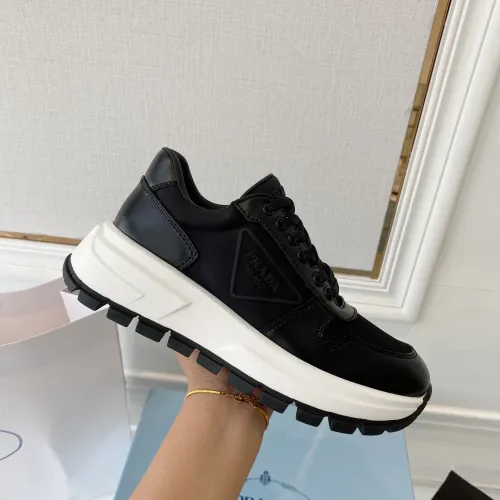 Prada Mens Shoes Casual Luxury Brand Breathable Sneakers with Original Box Downtown leather sneakers 2EE364_3LKG_F098Z with Original Box Whatsapp 