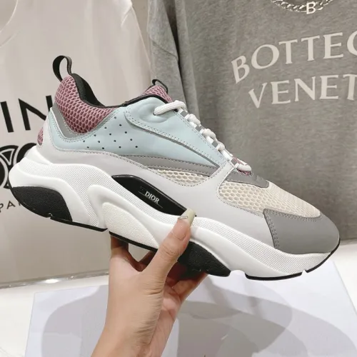 Dior Mens Shoes Sneakers Luxury Brand Breathable Design B22 SNEAKER Beige Technical Mesh with Deep Gray and Brown Smooth Calfskin with Original Box  