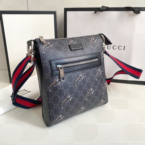 Gucci Mens Messenger Shoulder Bags Luxury Brand Fashion Bags GG Black Messenger Bag 523599  