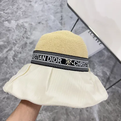 Dior Womens Bucket Hat Straw Hat Luxury Brand Design Dior Cap with Original Box  