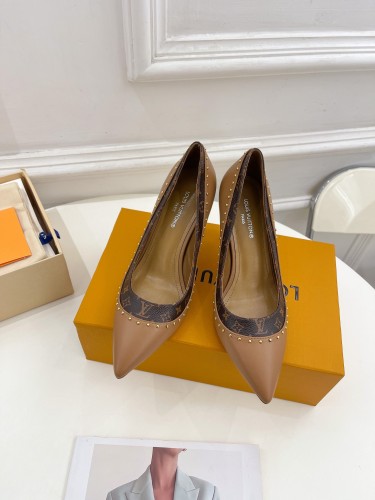 Louis Vuitton Womens Shoes Pumps Sandals Leather Design Luxury Brand CHERIE PUMP with Original Box 8cm Heel