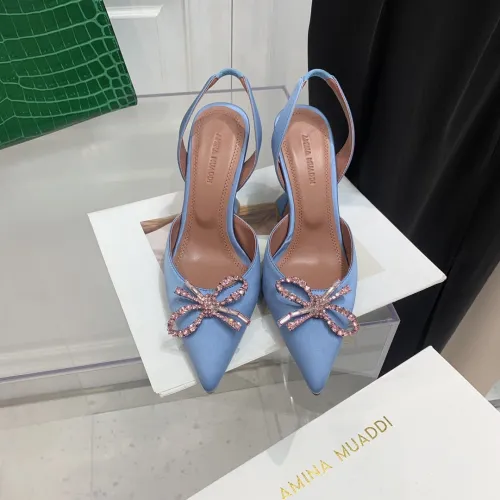 Amina Muaddi Womens Shoes Sandals Slippers Luxury Brand Fashion Pumps for Women with Original Box 9cm Heel