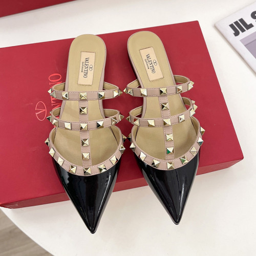 Valentino Women Shoes Mule Sandals Pointed Toe Slippers ROMAN STUD SLIDE SANDAL IN QUILTED NAPPA with Original Box Whatsapp 
