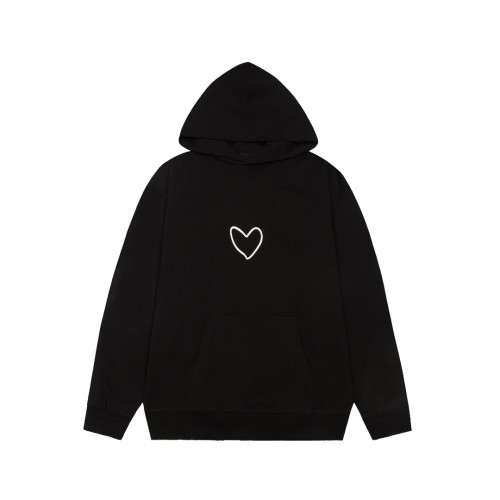 Balenciaga Womens Mens Long Sleeve Hoodie Sweatshirt Luxury Brand Mens Sweatshirt LOVEY HOODIE OVERSIZED IN BLACK/WHITE 739024TQVV99034   
