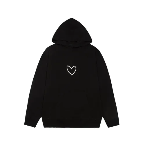 Balenciaga Womens Mens Long Sleeve Hoodie Sweatshirt Luxury Brand Mens Sweatshirt LOVEY HOODIE OVERSIZED IN BLACK/WHITE 739024TQVV99034   