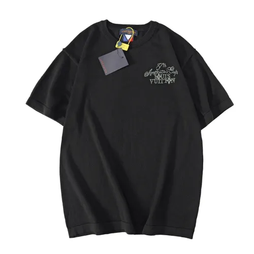 Louis Vuitton Luxury Brand Men Womens Short Sleeve T-Shirt Embellished Short-Sleeved Cotton Crewneck 1AFVS9   