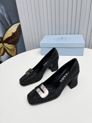 Prada Womens Shoes Casual Luxury Brand Pumps 8.5cm Heel with Original Box Whatsapp 