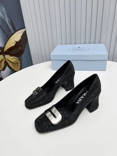 Prada Womens Shoes Casual Luxury Brand Pumps 8.5cm Heel with Original Box Whatsapp 