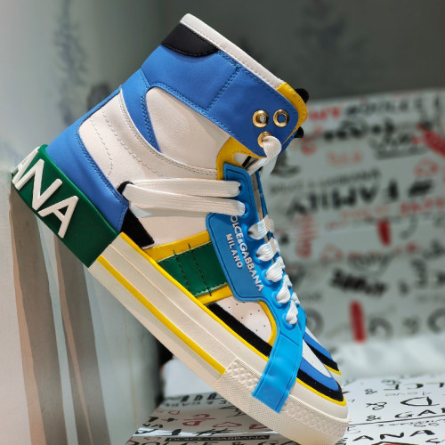 Dolce&Gabbana Men Shoes Sneakers Luxury Brand Calfskin Custom 2.Zero sneakers in Mixed Materials CS1973AQ7128S453 with Original Box  